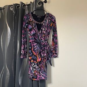 Hale Bob Multicolor Long Sleeve Dress